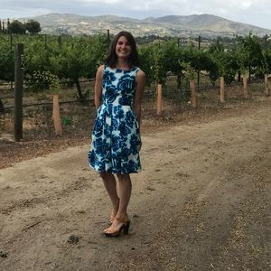 Blue floral vintage vibe dress